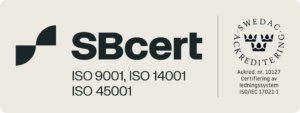 Envicon är certifierat enligt ISO 9001, ISO 14001 och ISO 45001