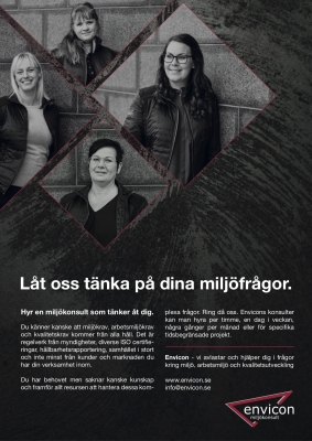 Annons om Envicon som inhyrd resurs hos BEVI AB